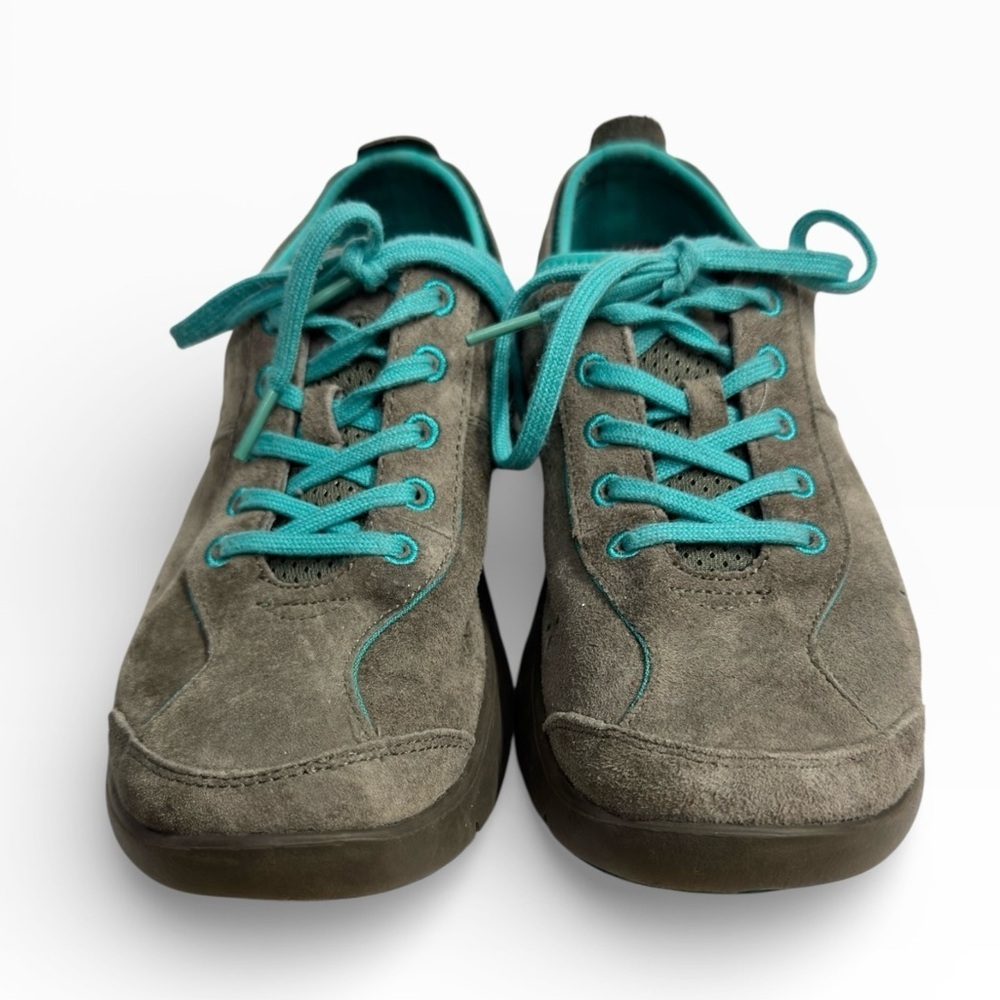 Dansko Elise Gray Suede Walking Shoes Teal Accents Comfort Size EU 39 US 8.5-9 - Picture 3 of 9